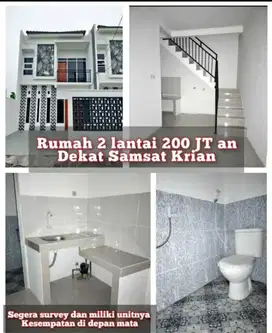 Rumah 2 lantai Dp 75 angs ringan tanpa bank