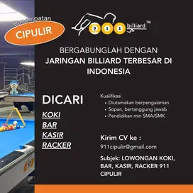 Lowongan Kerja Koki, Bar, Kasir dan Racker Cabang Cipulir