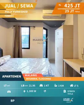 Dijual Apartemen Full Furnish Dekat Kampus di Begawan Malang