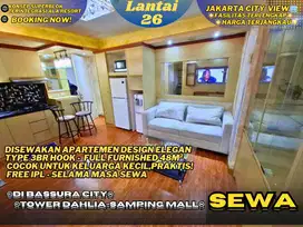 Cocok Untuk Keluarga Kecil! Bulanan 3BR HOOK Furnished Di Bassura City