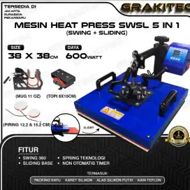 Mesin Heat Press Sablon 5 in 1