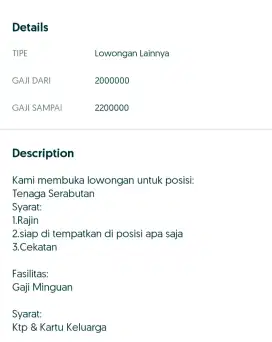 1.Driver Pengiriman & Tenaga Pria serabutan