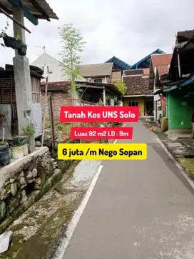 TANAH BUAT KOS KOSAN DEKAT KAMPUS UNS JEBRES SOLO SURAKARTA