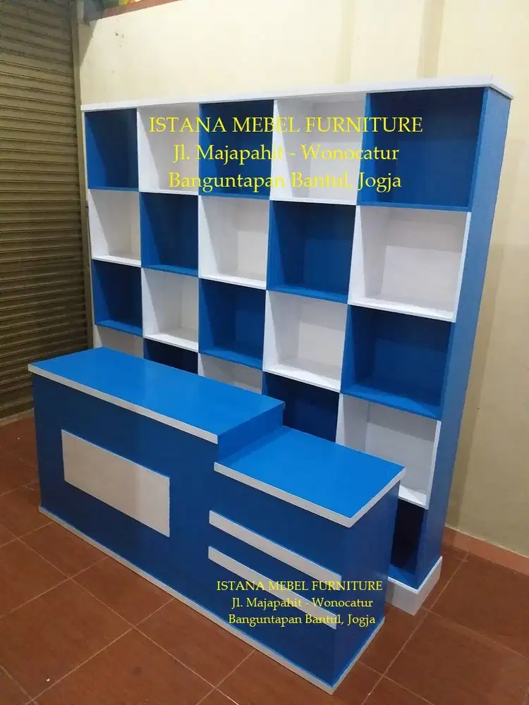 Paket Set Almari Lemari Rak Meja Kasir Loundry Londry Laundry Kayu #DP