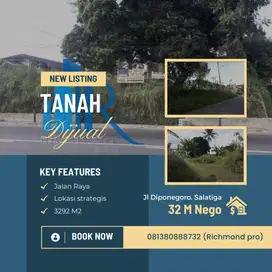 Jual tanah di Diponegoro Salatiga Samping Honda 3292 m2 STRATEGIS !