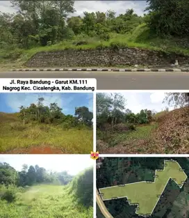 Tanah Mainroad jalan raya Bandung garut hanya  200 rebuan per meter