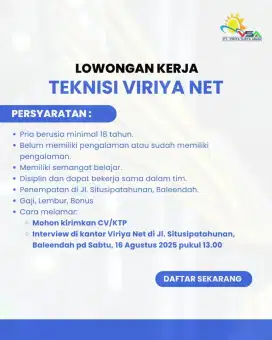 Lowongan Kerja Teknisi Internet