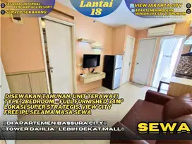 Sewa Cepat! 2BR Furnished Samping Mall View City Free IPL Bassura City