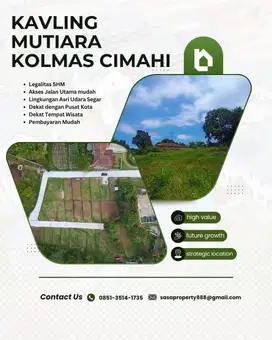 Cepat Dijual Tanah Cimahi Mutiara Kolmas Siap Bangun