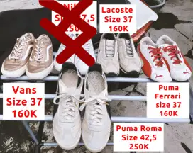 Sepatu Sneaker second original bagus murah NIKE VANS PUMA LACOSTE