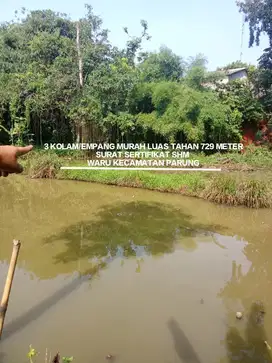 TANAH DARAT DAN 3 KOLAM EMPANG MURAH DI PARUNG BOGOR