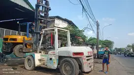 Forklift TCM 10 Ton,Tiang 6 Meter,Matic,Isuzu 6BG1,Tahun 2014
