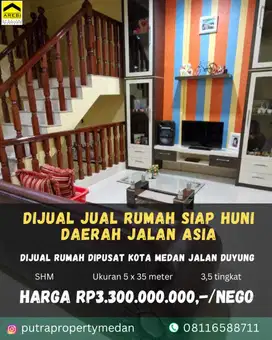 DIJUAL RUMAH DIPUSAT KOTA MEDAN JL, DUYUNG