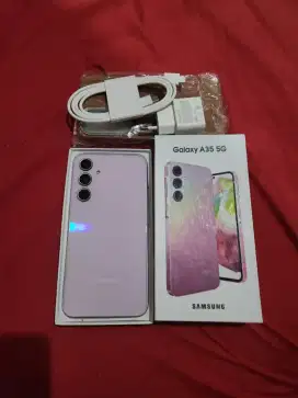 Jual samsung A35 5g 8/256 lilac likenew free ADAPTOR
