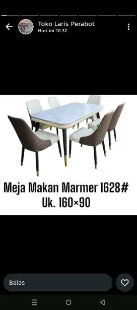 Meja Makan marmer fullset