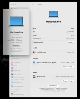 MacBook Pro M2 16 Inch | RAM 16GB | SSD 512GB | Baterai 96%