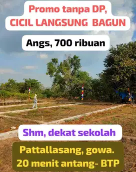 Tanpa DP, Kavling Siap Bangun di Pattallassang Mulai 700 Ribuan!