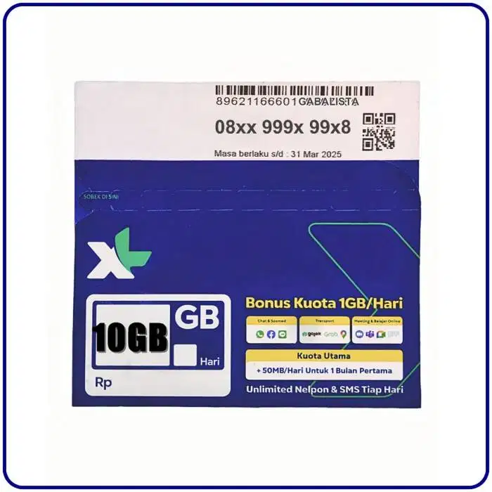 SUDAH REGISTASI KARTU PERDANA XL AXISTA KUOTA 3GB KIRIM VIA ONLINE