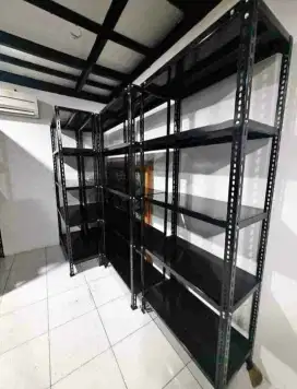 Rak besi siku 5 susun, P100xL40xT200, rak gudang penyimpanan susu
