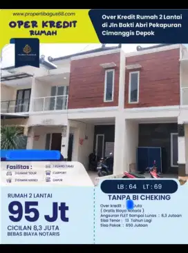Over Rumah 2 Lantai di Tapos Angsirsn Flet