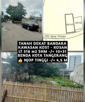 JUAL TANAH KAVLING SIAP BANGUN KOST KOSAN DEKAT BANDARA KOTA TANGERANG