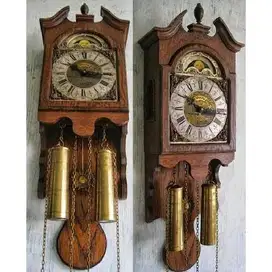 Jam antik Art Neuvo WUBA moonphase wall Clock era 1800 Germany