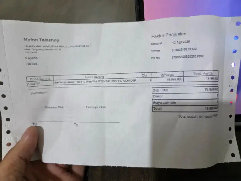 Samsung Tab S10 Ultra Wifi 12GB/256GB Like New Fullset Garansi Panjang