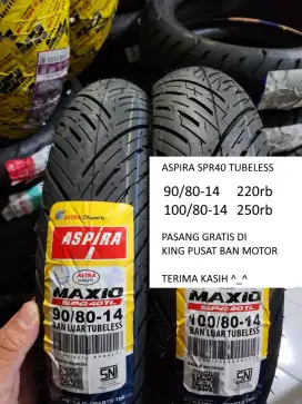 Ban Motor Aspira dan Aspira Premio Sportivo Tubeless dan Non Tubeless