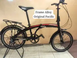 Sepeda lipat Alloy, lebih ringan, anti karat, original pacific