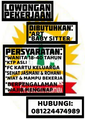 Loker ART, BABY SITTER, PERAWAT LANSIA