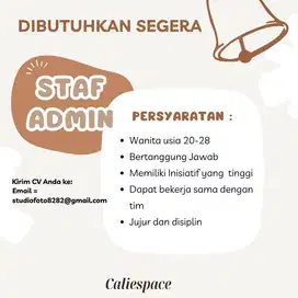 LOWONGAN PEKERJAAN ADMIN STUDIO FOTO