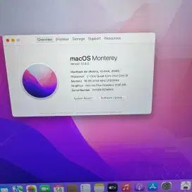 Macbook Air 2020 layar 13 Inch Ram 8 Ssd 1 Tb lengkap full set Grey