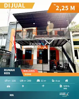Dijual Rumah Kos Dekat Universitas Unggulan di Area Dieng, Malang