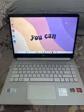 Preloved leptop Hp 14s Fq1005AU Ryzen 5 5500, lengkap dus cassan