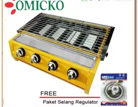 Kompor panggang dan bakar barbeqiue 4 tungku.komplit