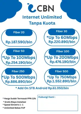 INTERNET WIFI CBN FIBER