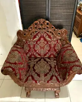 SOFA DAN MEJA KAYU JATI SEPASANG