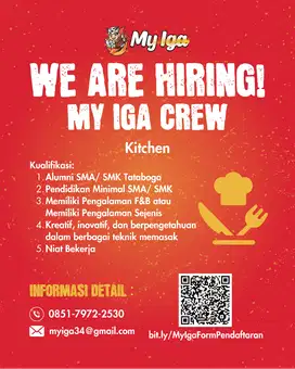 DI CARI KARYAWAN MY IGA