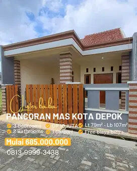 Jual rumah siap huni dekat toll dan stasiun depok