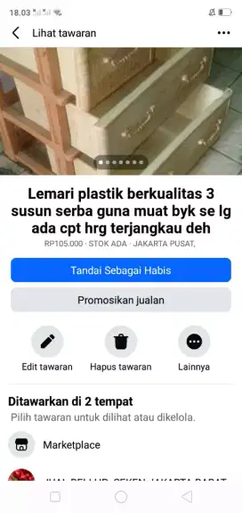 Lemari plastik berkualitas 3 susun kond bgs MLS mgknada yg perlu murah