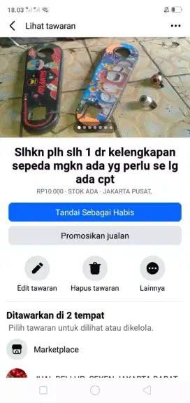 Slhkn plh slh 1 dr kelengkapan sepeda kond bgs hrg murah sj SE lg ada