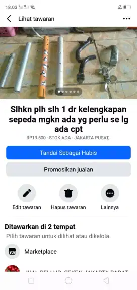 Slhkn plh slh 1 dr kelengkapan sepeda kond bgs mgkn ada yg perlu murah