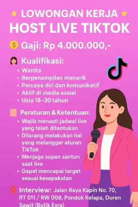 Mencari Host Live Tiktok