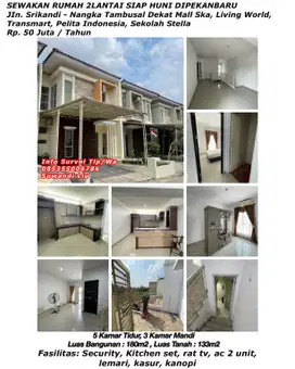 Sewakan rumah 2 lantai siap huni dipekanbaru jln.srikandi