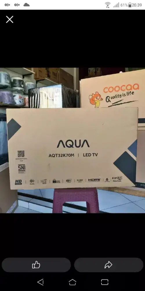 Aqua Japan digital 32 Inch baru segel garansi resmi