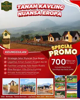 SPECIAL PROMO 700 Ribu-an Tanah Kavling Nuansa Eropa Zona Kuning SHM