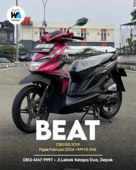 UNIT ISTIMEWA Kredit/Cash Honda Beat Cbs Iss Magenta Tahun 2019