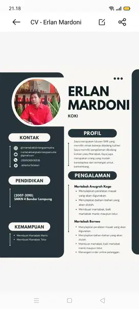 Cari info lowongan kerja di bidang f&b atau martabak