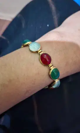 Gelang Vintage  batu Warna warna Desain edisi 1950 classic
