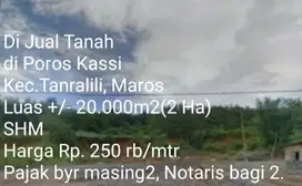 Di Jual Tanah di Poros Kassi, Kec.Tanralili, Maros